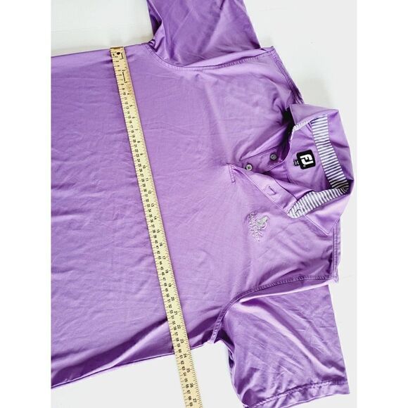 FootJoy FJ Performance Stretch Golf Polo Shirt Size Large Purple Solid Men's - Picture 8 of 8